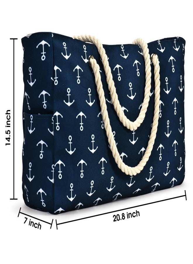 Becokan Beach Bag Large Beach Tote Bag for Women Waterproof Sandproof Swim Pool Bag With Zipper - Image 4
